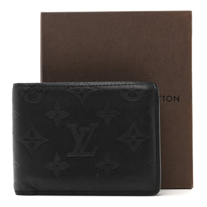 Louis Vuitton Calfskin Monogram Shadow Multiple Wallet Black 11 of 11
