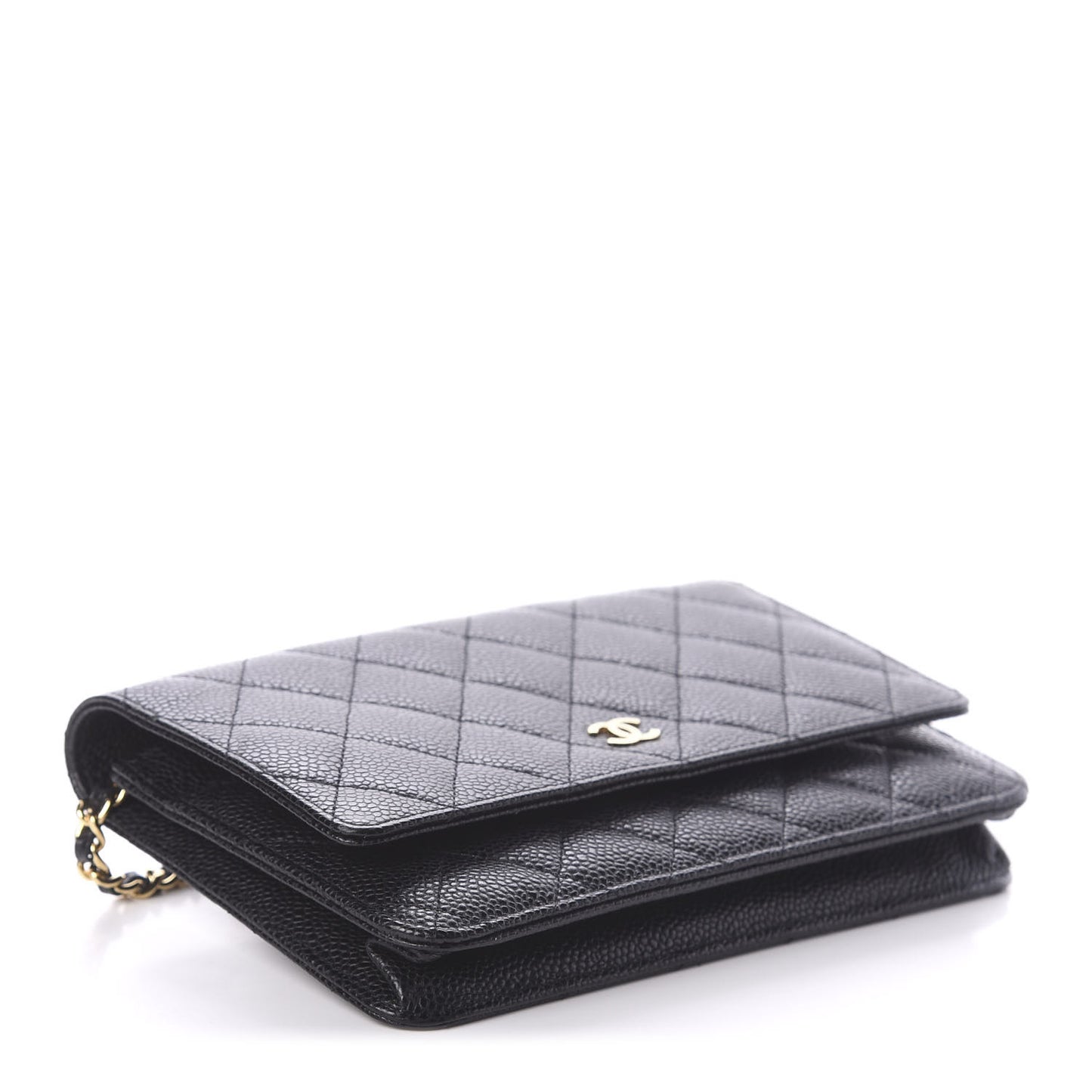 Caviar Quilted Wallet On Chain WOC Black