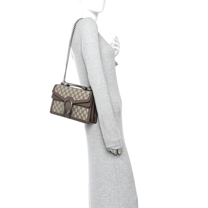 Gucci GG Supreme Monogram Textured Dollar Calfskin Top Handle Dionysus Shoulder Bag Beige Ebony New Acero 2 of 11