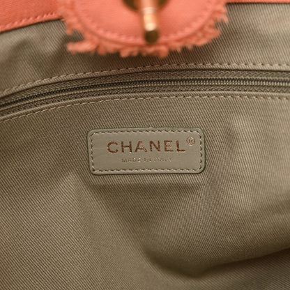 Chanel Canvas Chevron Cuba Patchwork Shopper Tote Orange 6 of 14