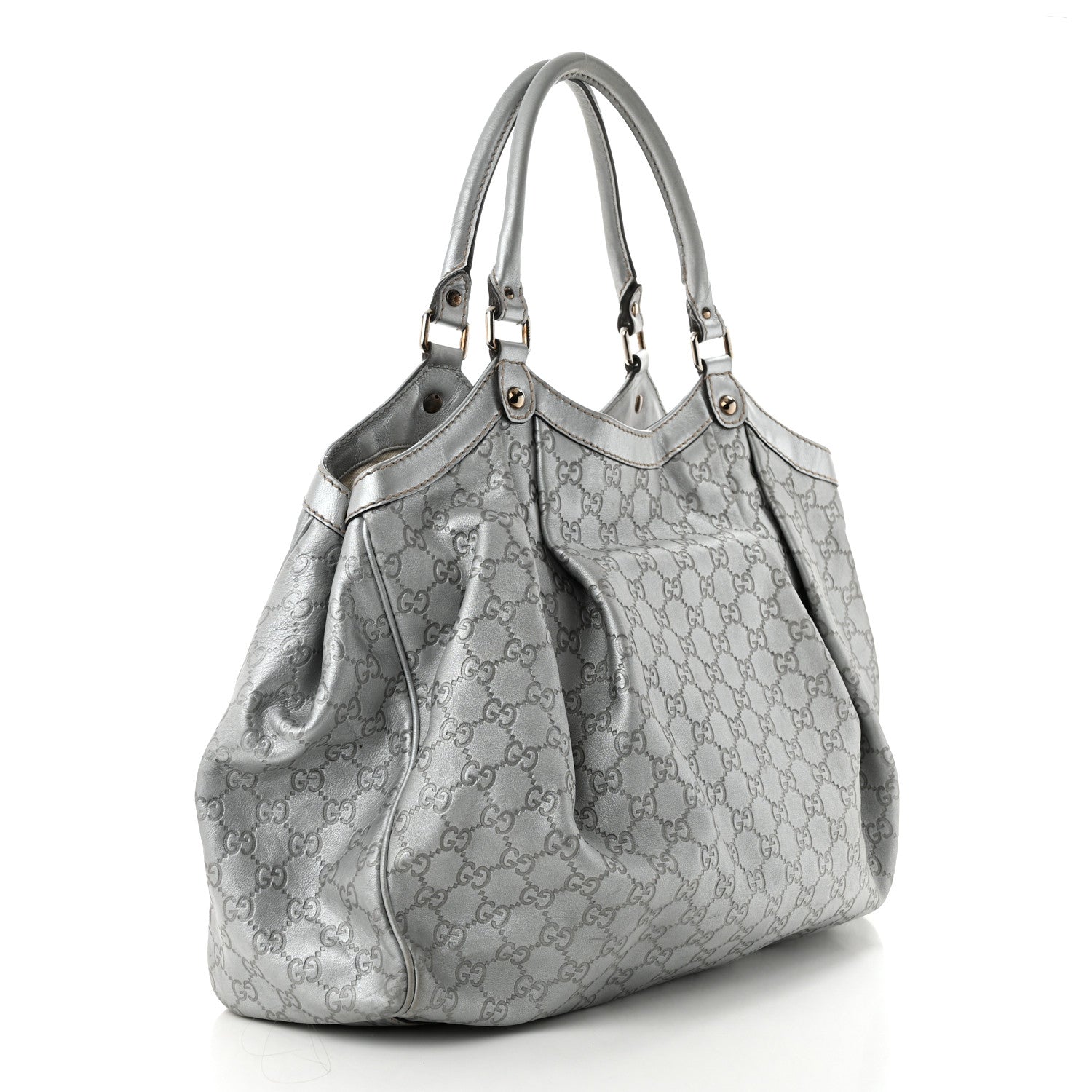 Gucci Guccissima Large Sukey Tote Silver 3 of 16