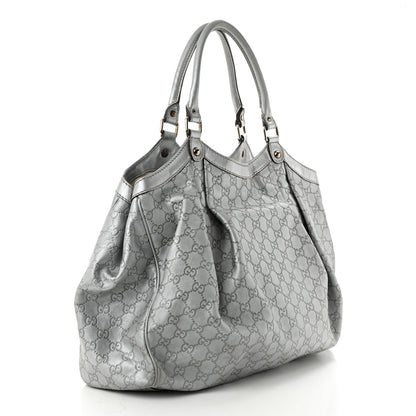 Gucci Guccissima Large Sukey Tote Silver 3 of 16