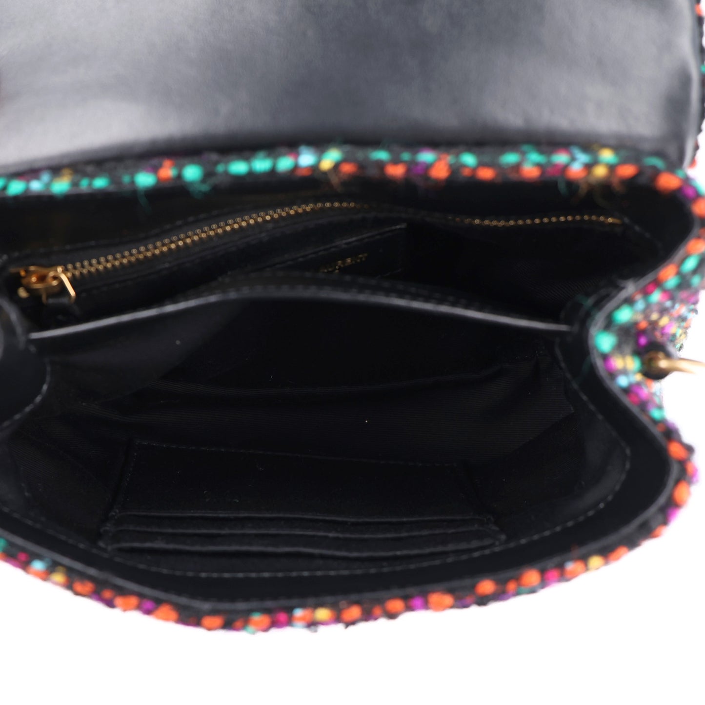 Tweed Toy Loulou Shoulder Bag Black