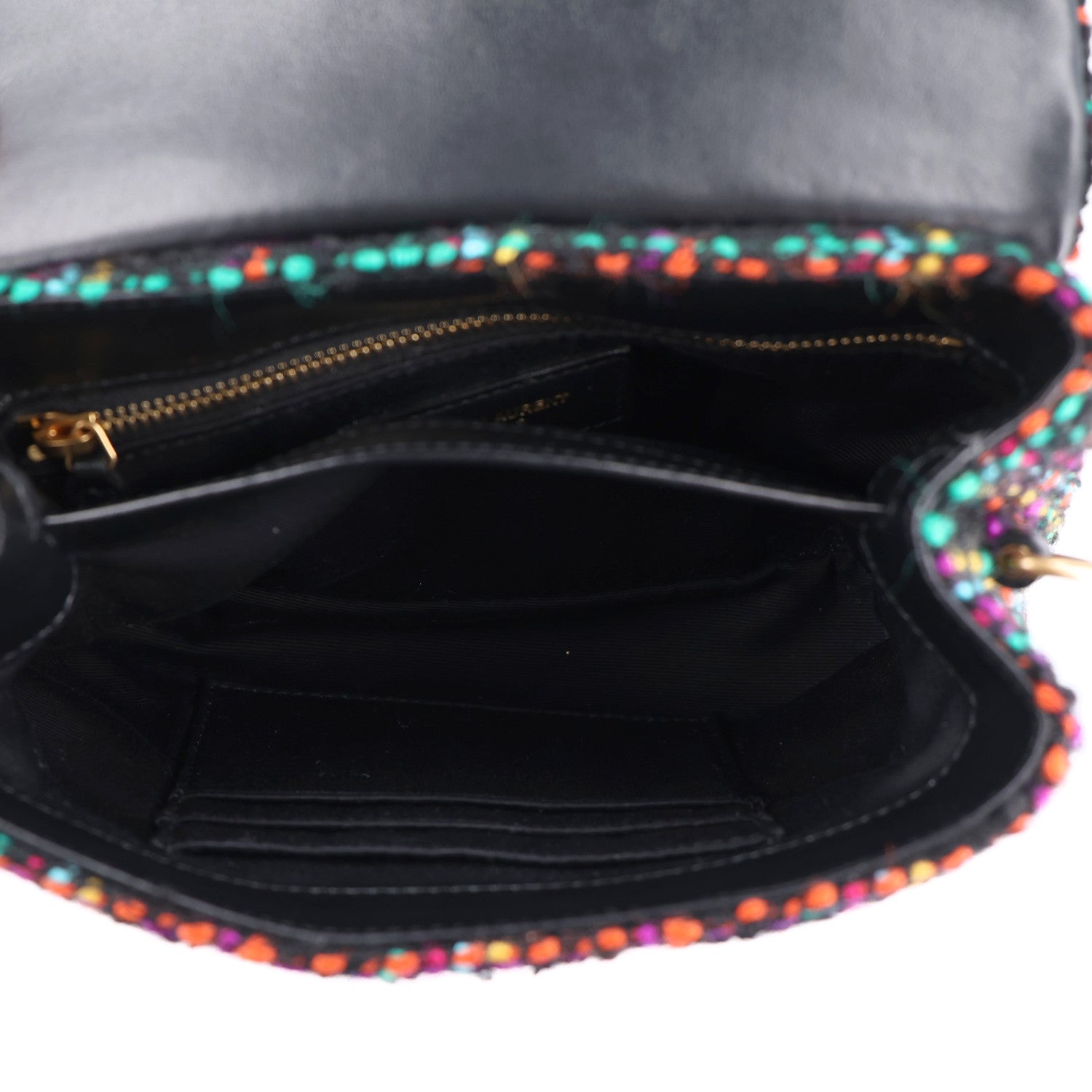 Saint Laurent Tweed Toy Loulou Shoulder Bag Black 6 of 11