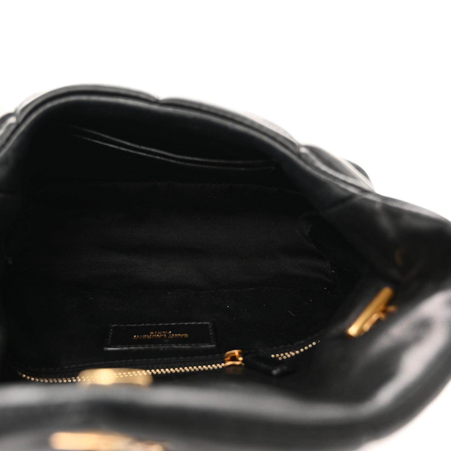 Lambskin Quilted Toy Loulou Puffer Monogram Chain Satchel Black