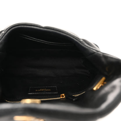 Saint Laurent Lambskin Quilted Toy Loulou Puffer Monogram Chain Satchel Black 5 of 11