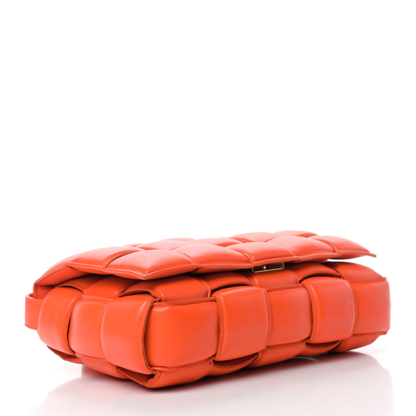Nappa Maxi Intrecciato Padded Cassette Crossbody Orange
