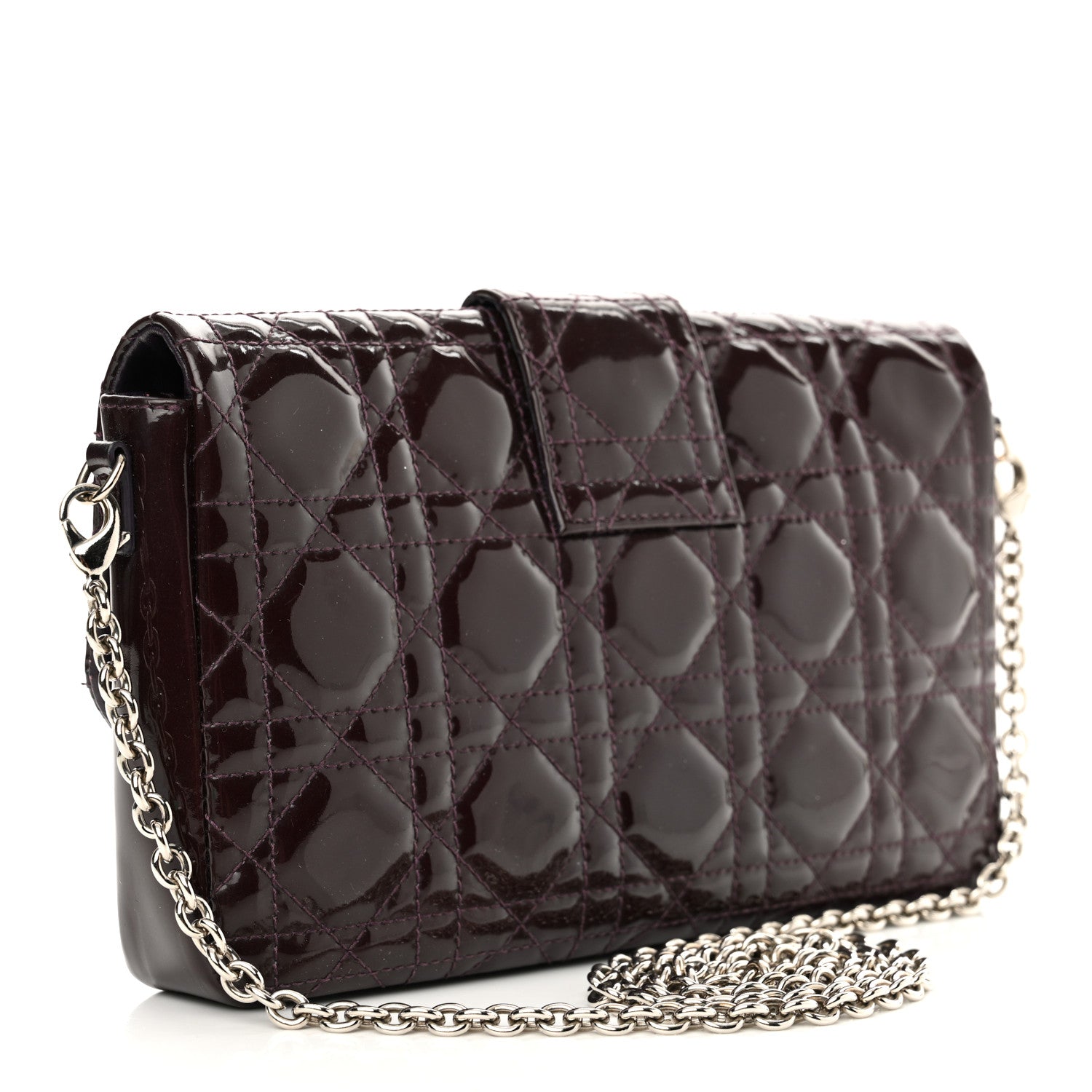 Christian Dior Patent Cannage New Lock Pouch Violet 3 of 16