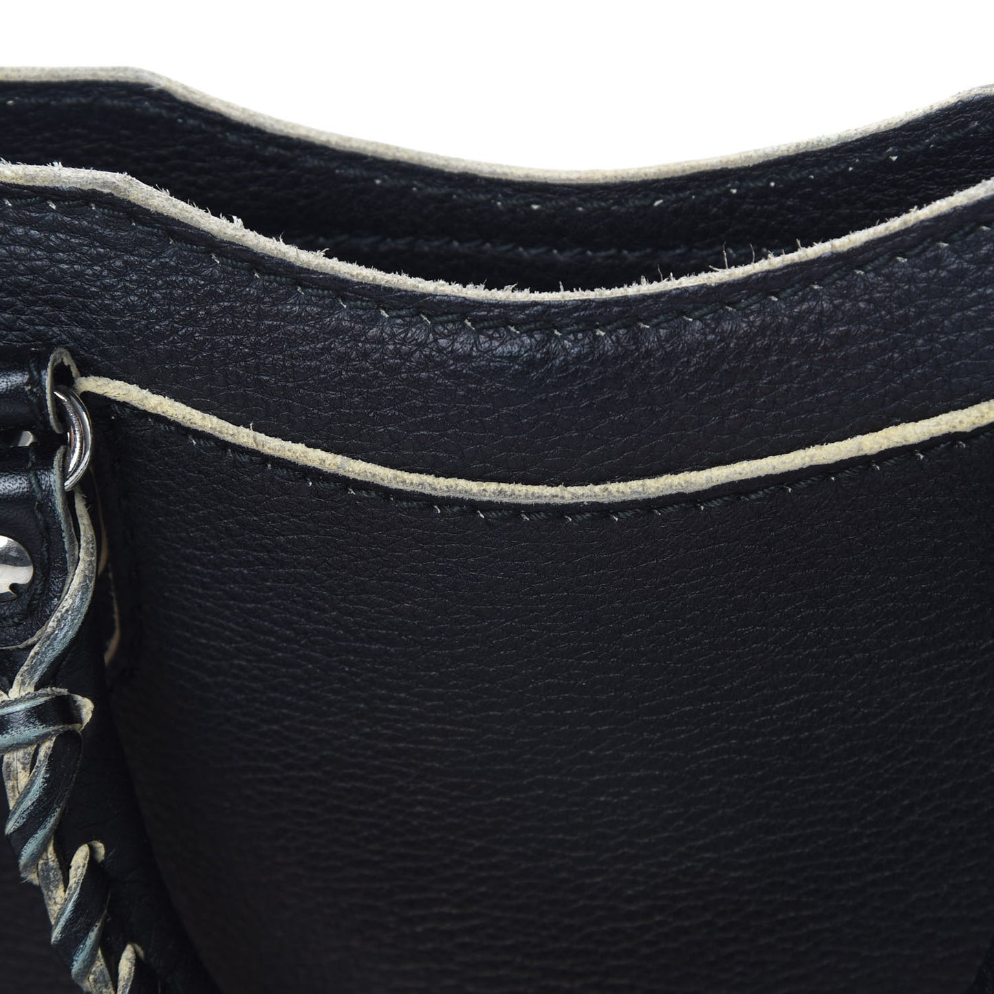 Supple Grained Calfskin Classic Silver Hardware Highlight Mini City Black