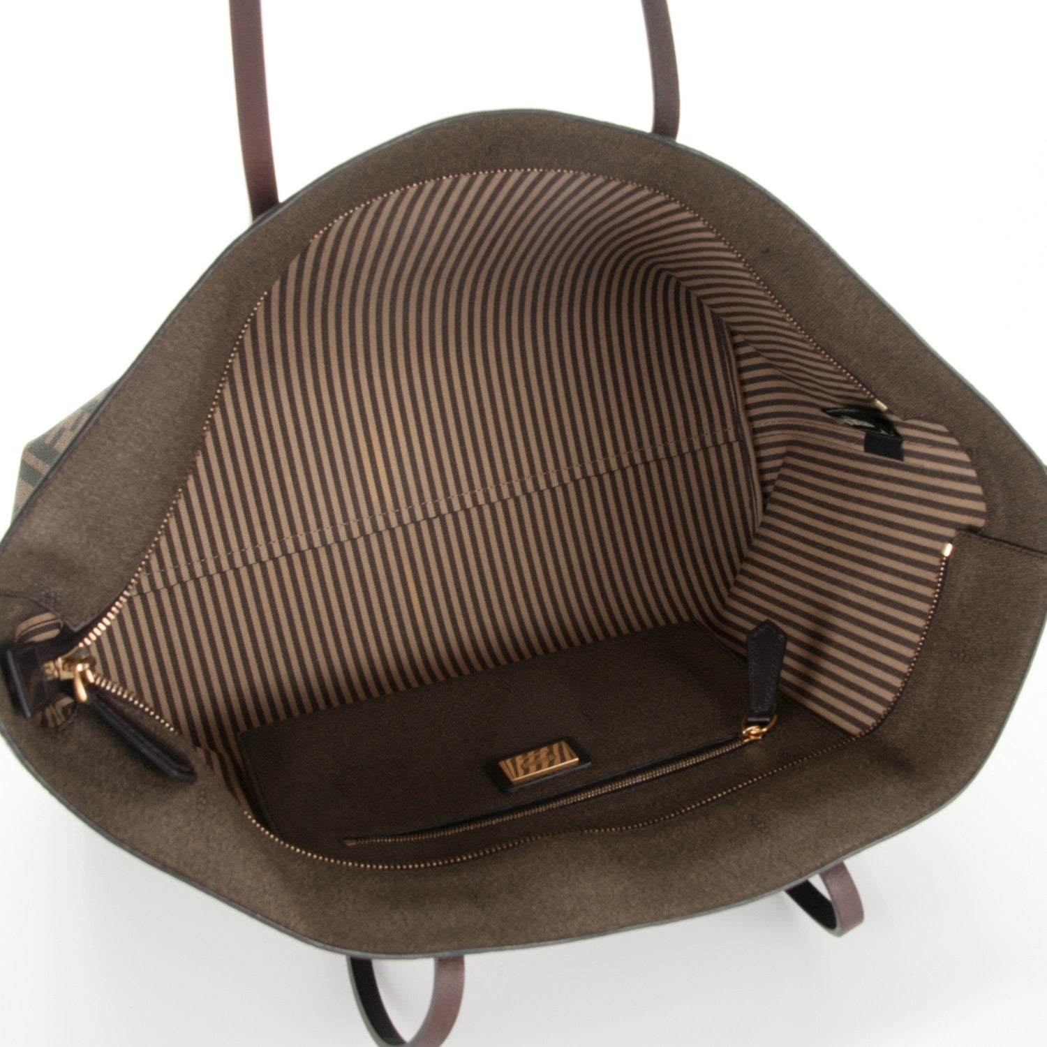 Fendi Zucca Spalmati Medium Roll Tote Tobacco Moro 5 of 7