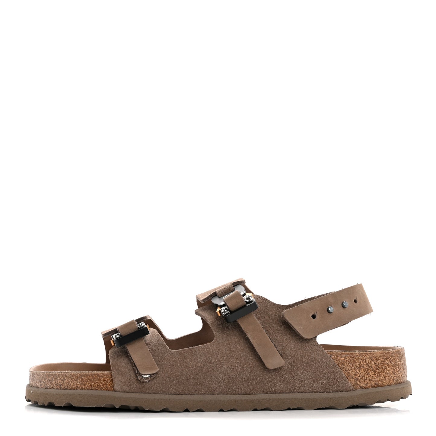 X BIRKENSTOCK Felted Wool Nubuck Calfskin Mens Milano Sandal 45 Brown