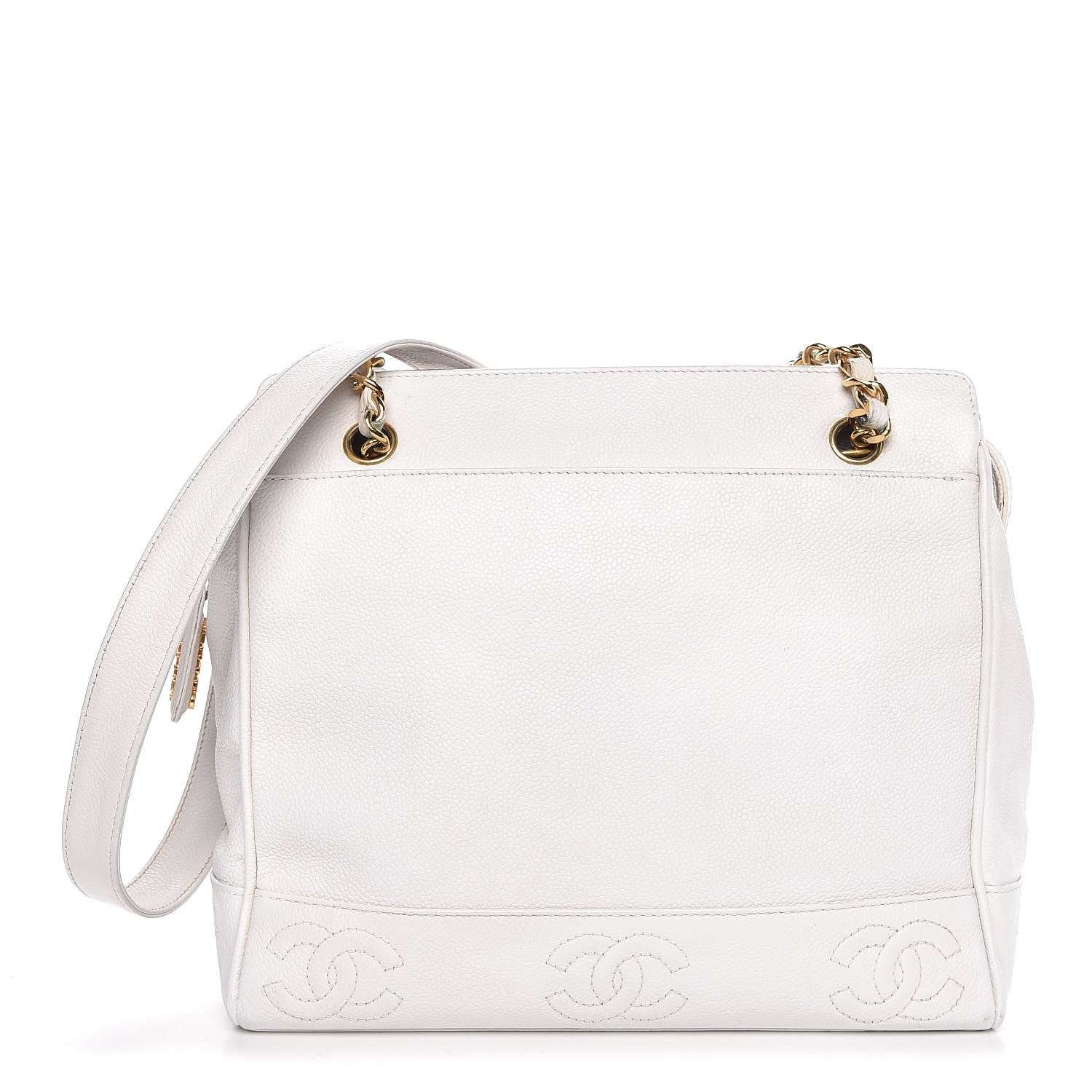 Chanel Caviar CC Shoulder Bag White 1 of 12