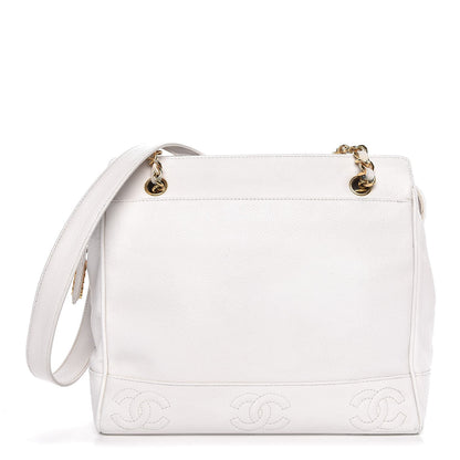 Chanel Caviar CC Shoulder Bag White 1 of 12