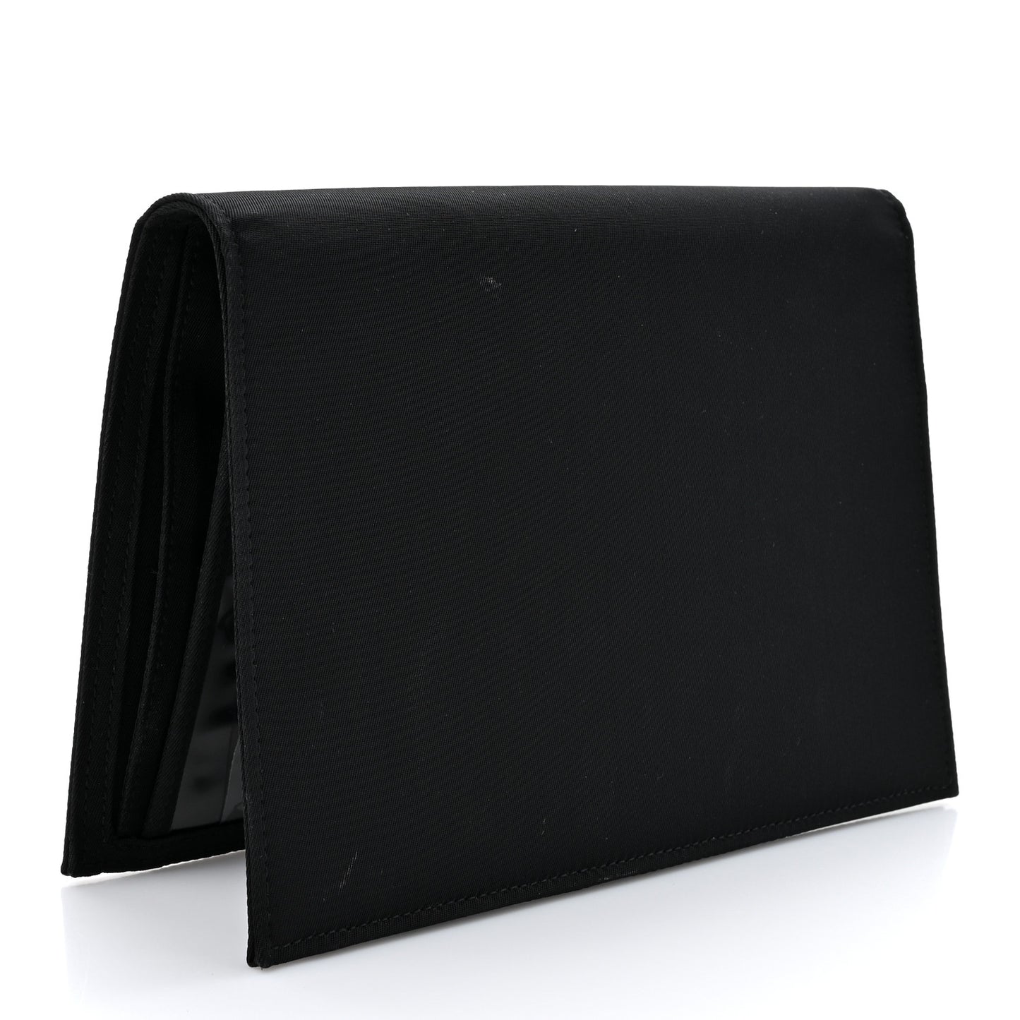 Tessuto Nylon Tri-Fold Compact Wallet Black