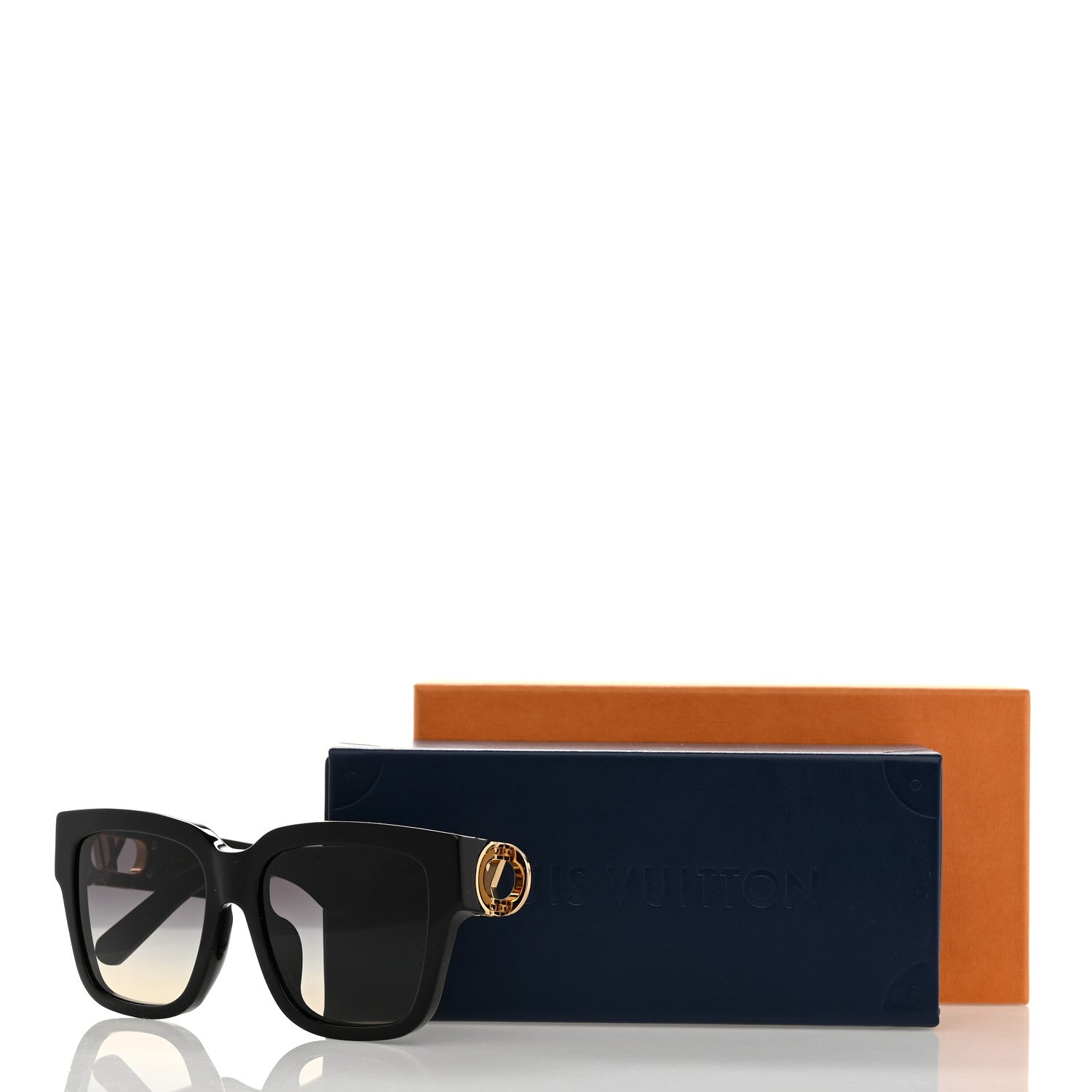 Louis Vuitton Acetate LV Link PM Square Sunglasses Z1566E Black 7 of 7