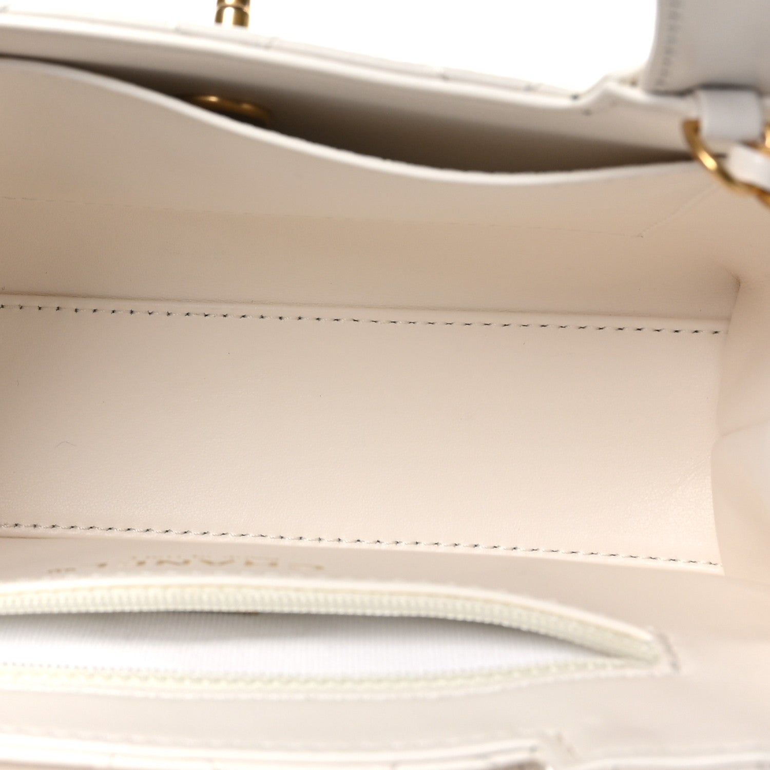Chanel Shiny Aged Calfskin Quilted Nano Kelly Shopper White 5 of 10
