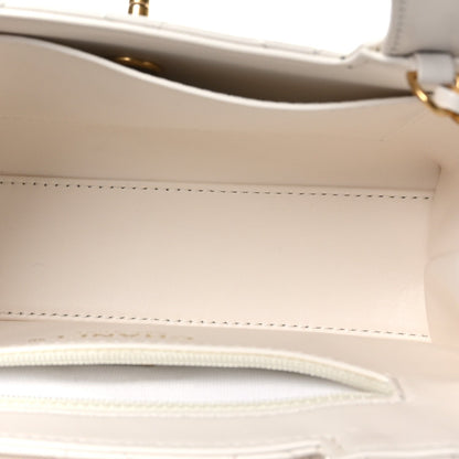 Chanel Shiny Aged Calfskin Quilted Nano Kelly Shopper White 5 of 10