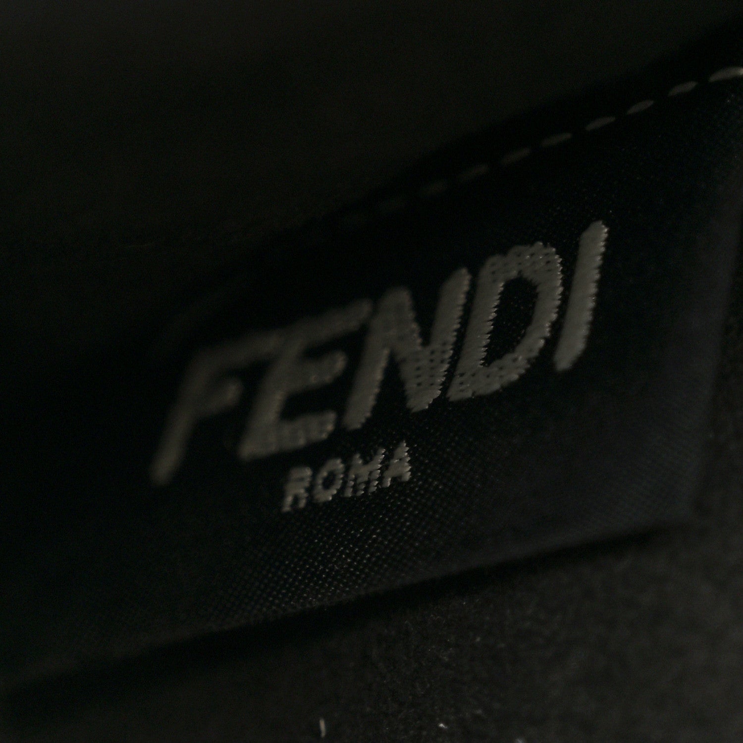 Fendi Vitello Century Velvet F is Fendi FF Small Kan I Shoulder Bag Black Tobacco 8 of 11