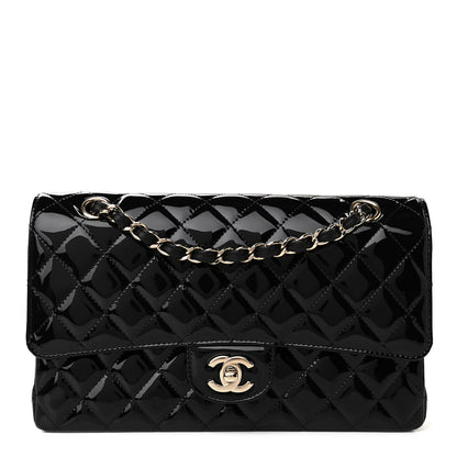 Chanel Patent Quilted Medium Double Flap Black 1 of 10