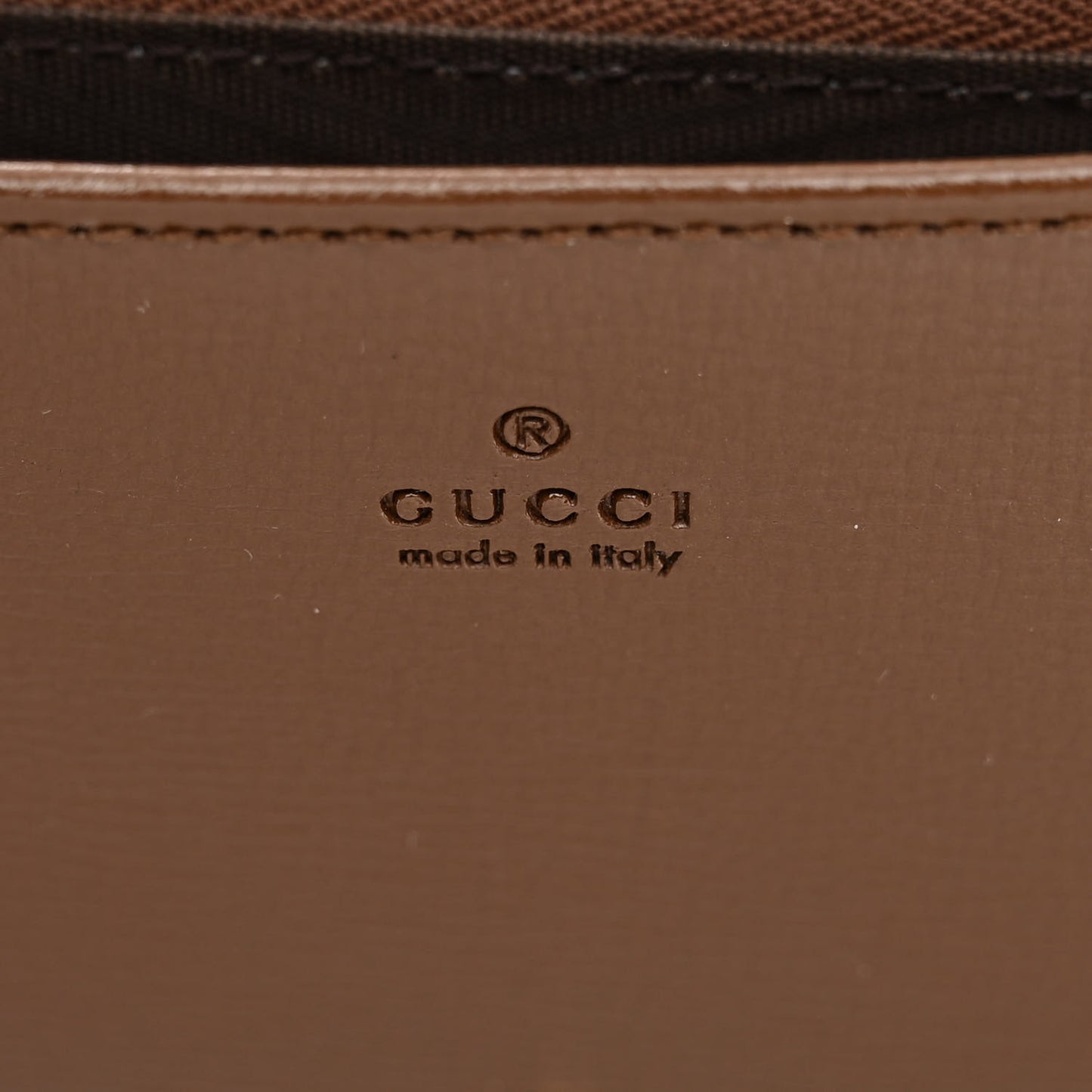 GG Supreme Monogram Azalea Calfskin Horsebit 1955 Wallet On Chain Beige Ebony Brown Sugar