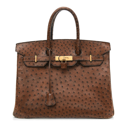 Hermes Ostrich Birkin 35 Noisette 1 of 16