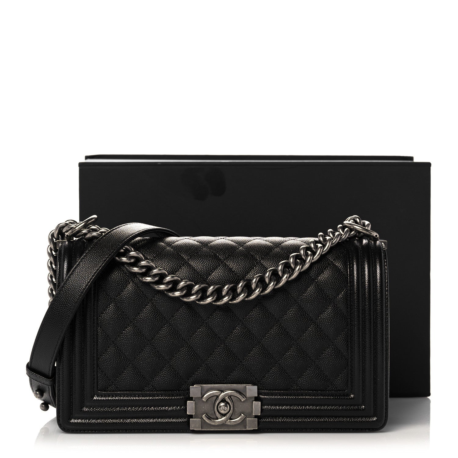 Chanel Caviar Quilted Medium Boy Flap Black 13 of 13