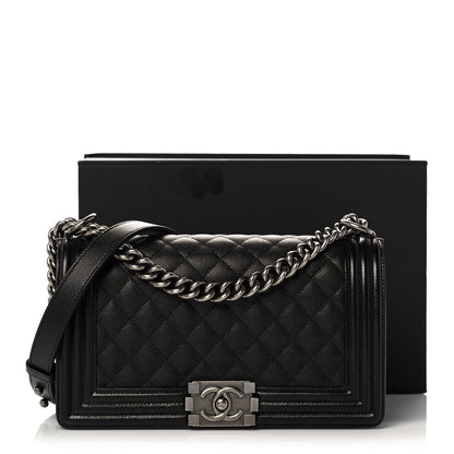 Chanel Caviar Quilted Medium Boy Flap Black 13 of 13