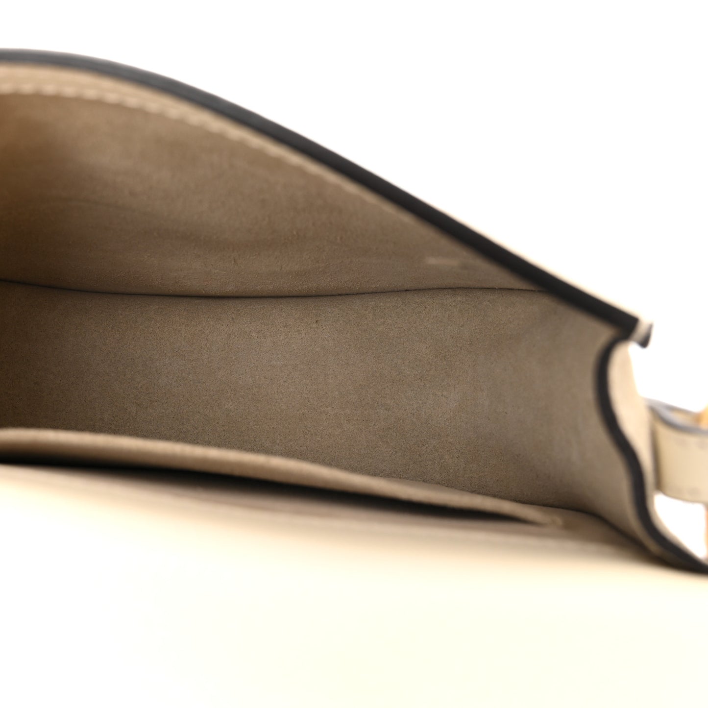 Calfskin Suede Small Nile Bracelet Bag Off White
