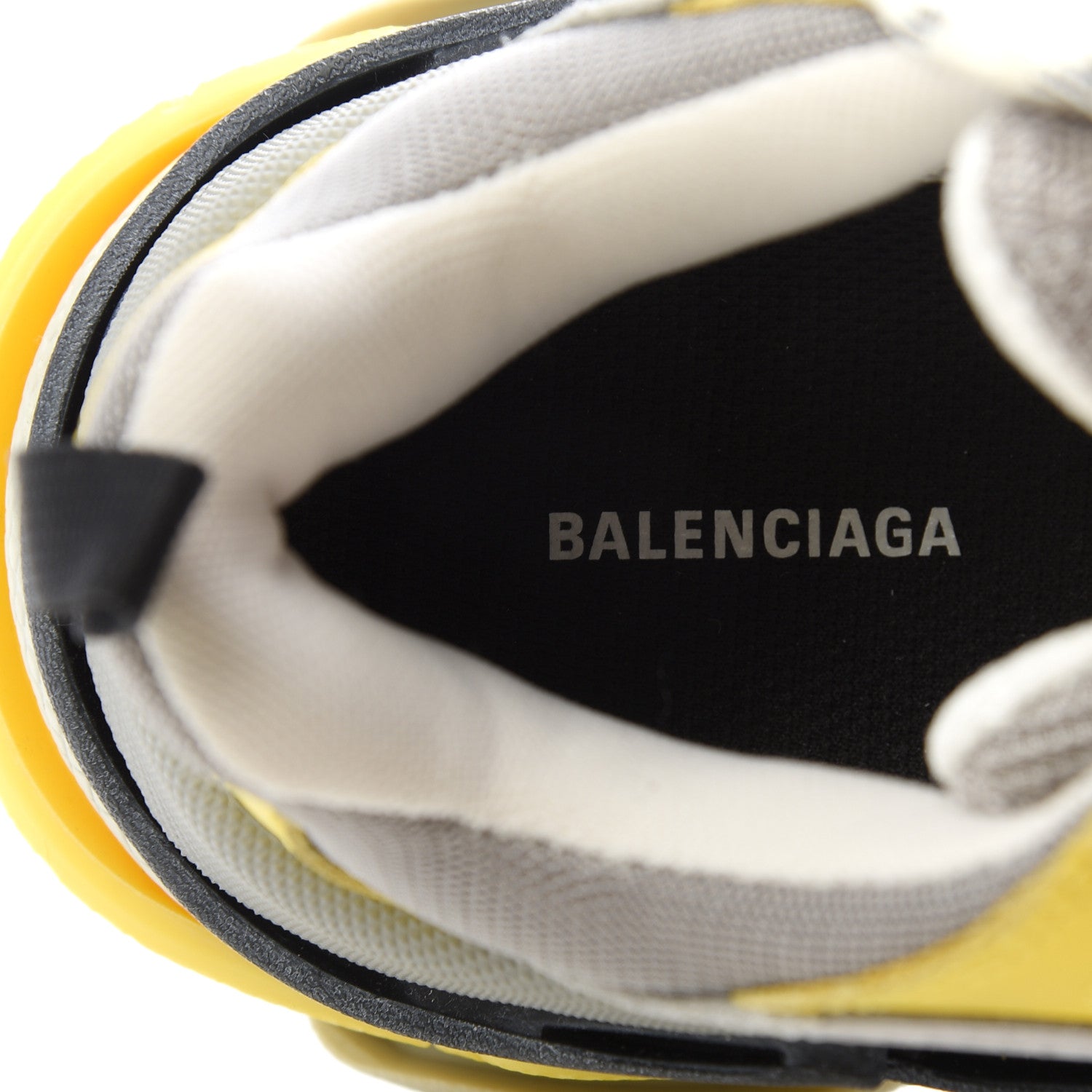 Balenciaga Fabric Mesh Womens Triple S Sneakers 35 Yellow Grey White 6 of 8