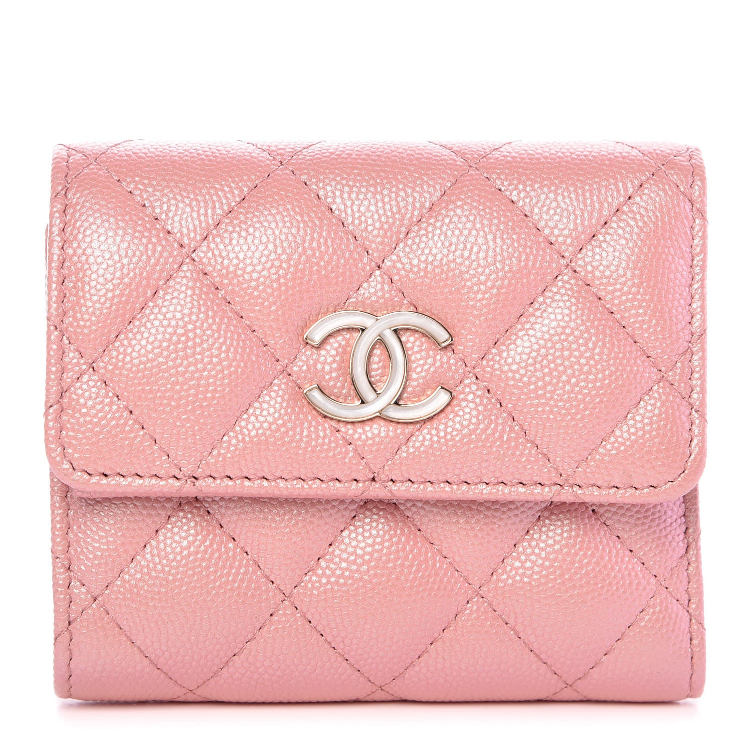 Chanel Iridescent Caviar Quilted Small Flap Wallet Rose Pink 1 of 9