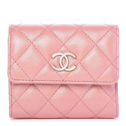 Chanel Iridescent Caviar Quilted Small Flap Wallet Rose Pink 1 of 9