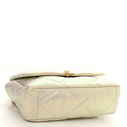 Chanel Iridescent Calfskin Quilted Medium Chanel 19 Flap White 4 of 10