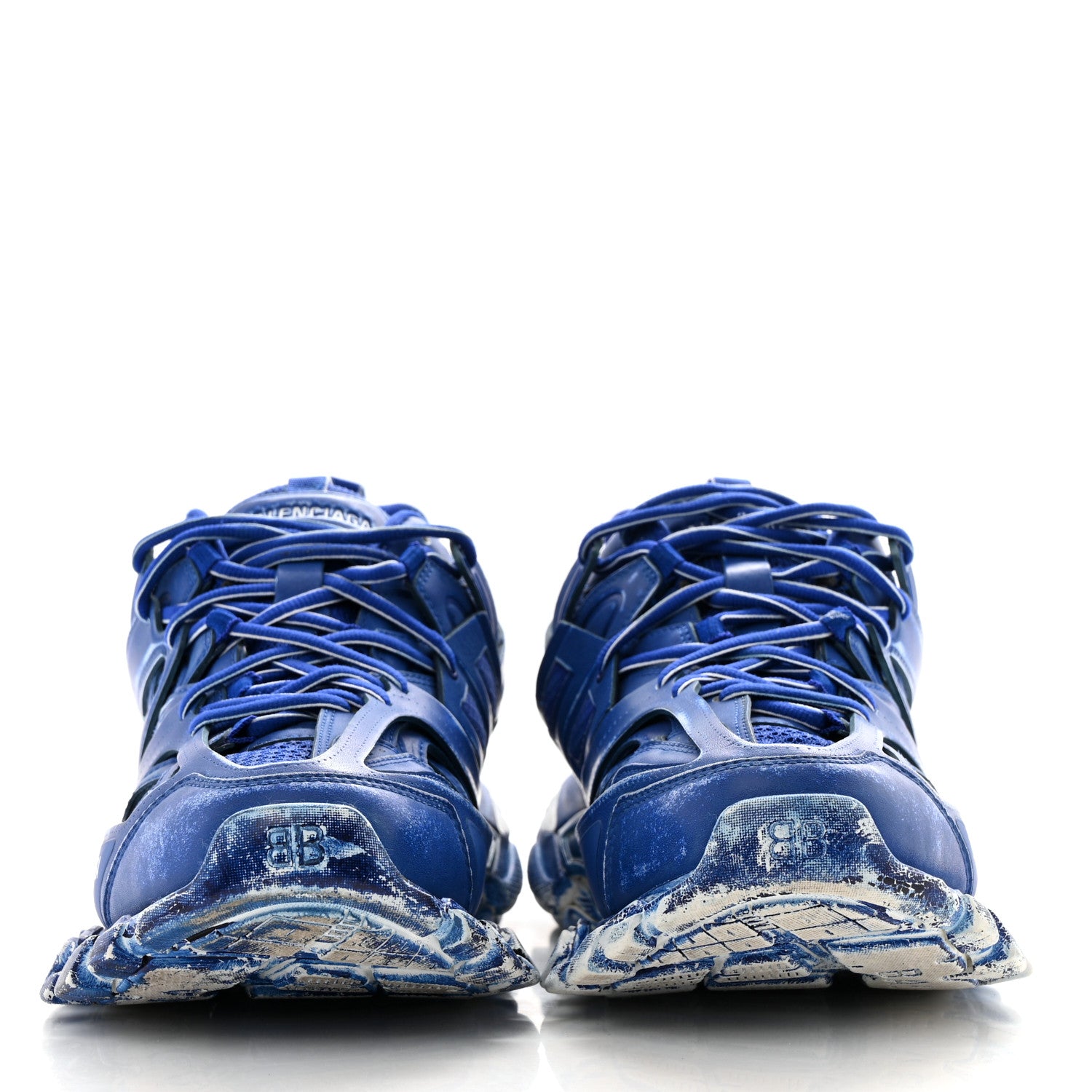 Balenciaga Mesh Nylon Mens Track Sneakers 42 Faded Blue 1763554