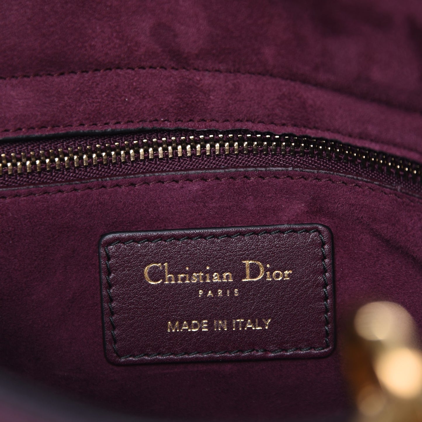 Calfskin Cannage Studded Medium Supple Lady Dior Deep Amaranth
