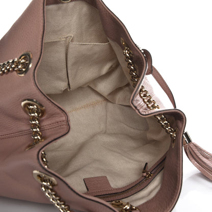 Gucci Pebbled Calfskin Medium Soho Chain Shoulder Bag Dark Cipria 5 of 11