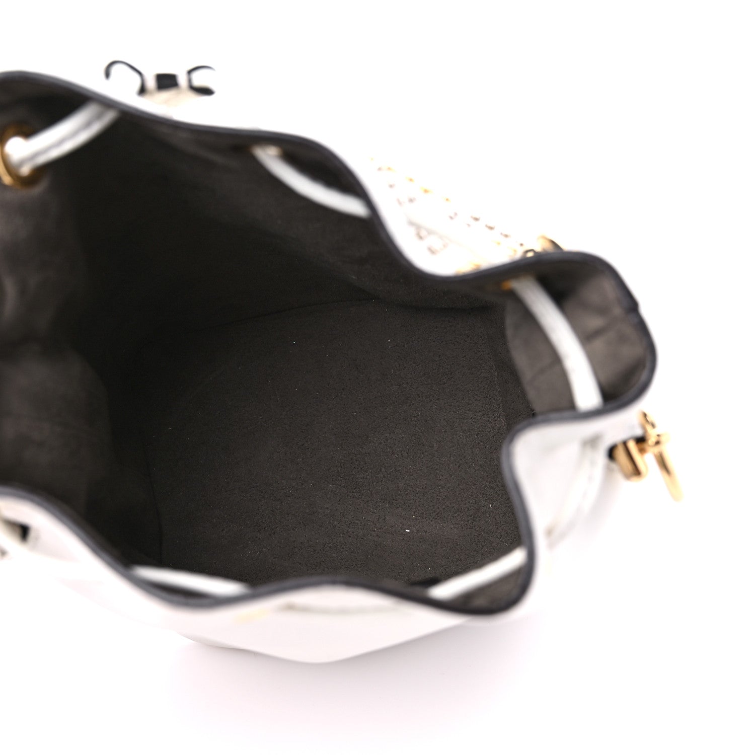Fendi Vitello Liberty F is Fendi FF Studded Mini Mon Tresor Bucket Bag White 5 of 11