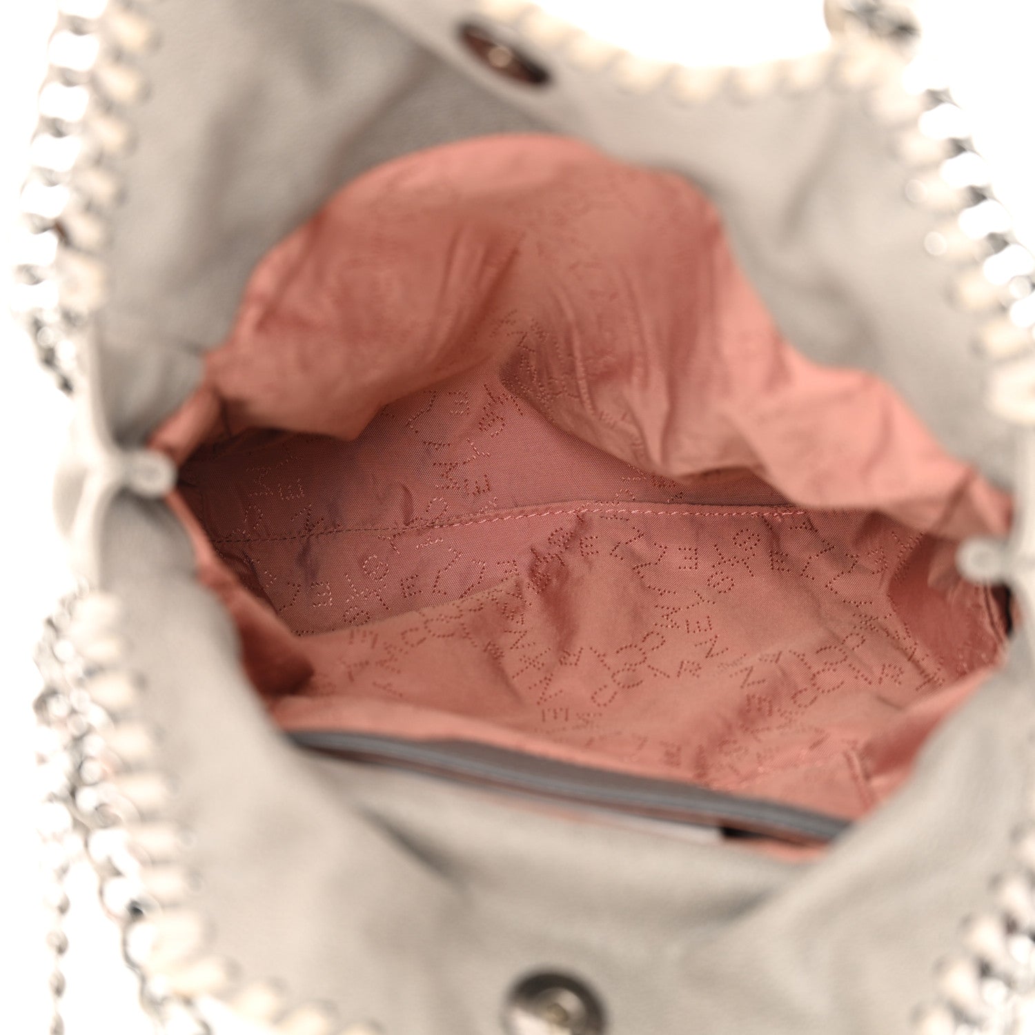 Stella McCartney Shaggy Deer Mini Falabella Fold Over Tote Light Grey 5 of 11