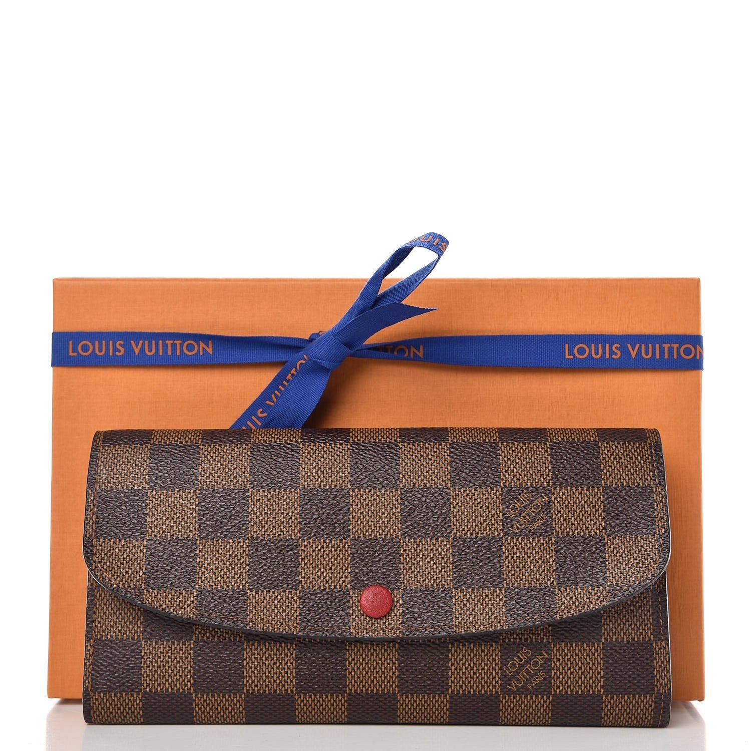 Louis Vuitton Damier Ebene Emilie Wallet Red 7 of 7