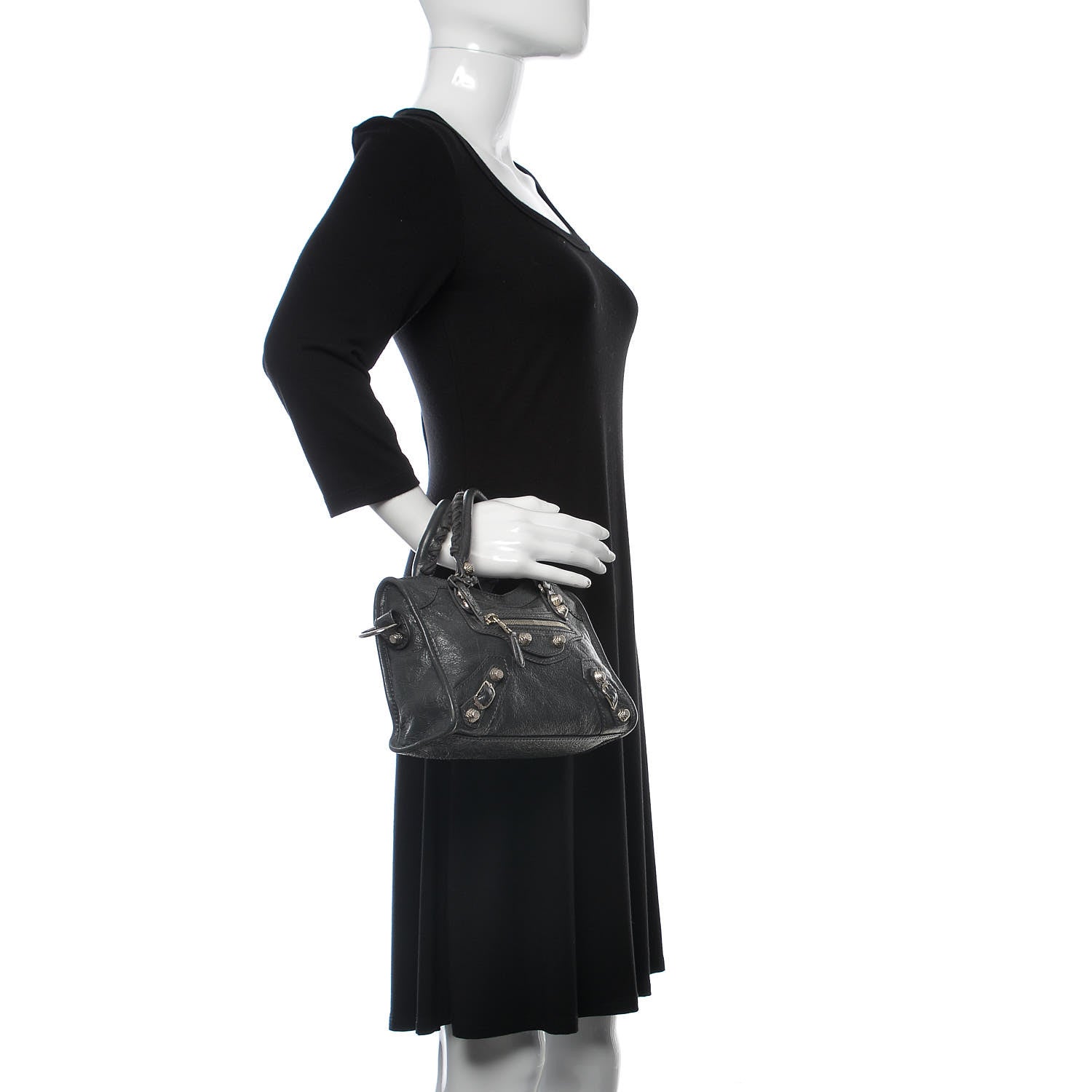 Balenciaga Agneau Giant 12 Silver Hardware Mini City Gris Fossile 2 of 14