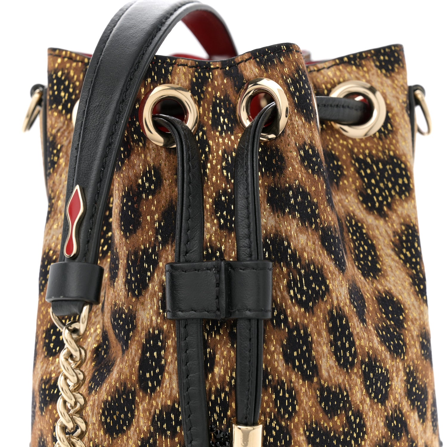 Christian Louboutin Leopard Print Marie Jane Bucket Brown 7 of 10
