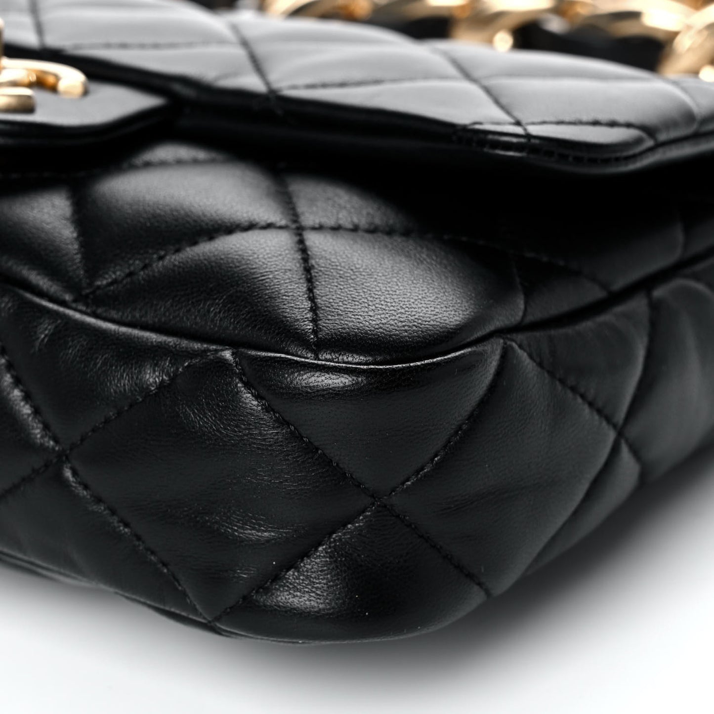 Lambskin Quilted Small Funky Town Flap Black