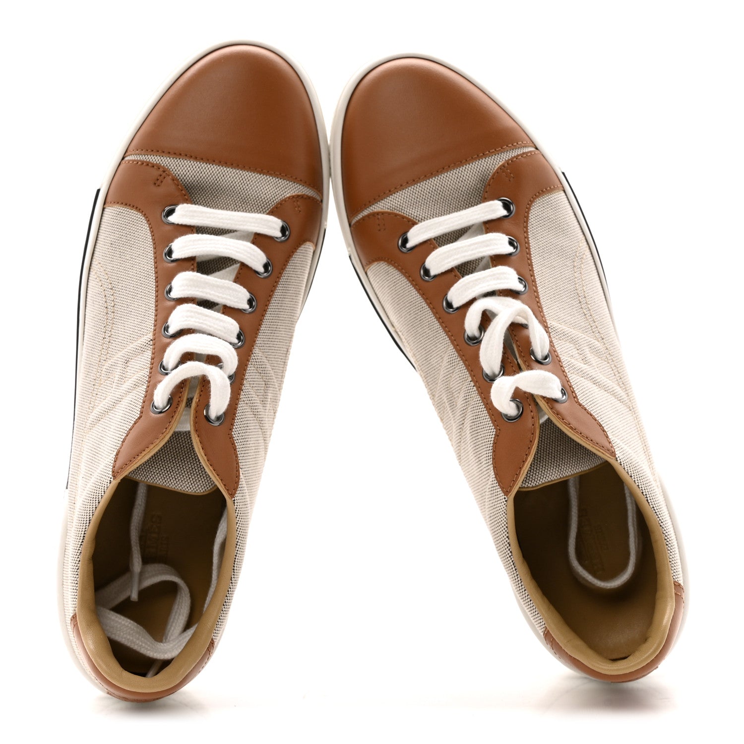 Hermes Canvas Calfskin Womens Voltage Sneakers 40 Prunoir Naturel 2 of 12
