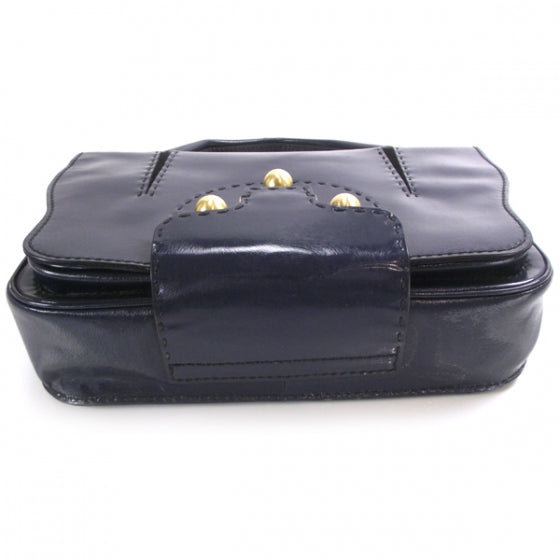 Fendi Textured Calfskin F3 Secret Code Satchel Blue 4 of 12