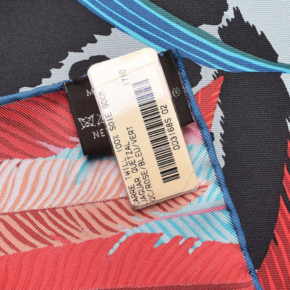 Hermes Silk Jaguar Quetzal Scarf 90 Quetsche Rose Bleu Vert 6 of 6