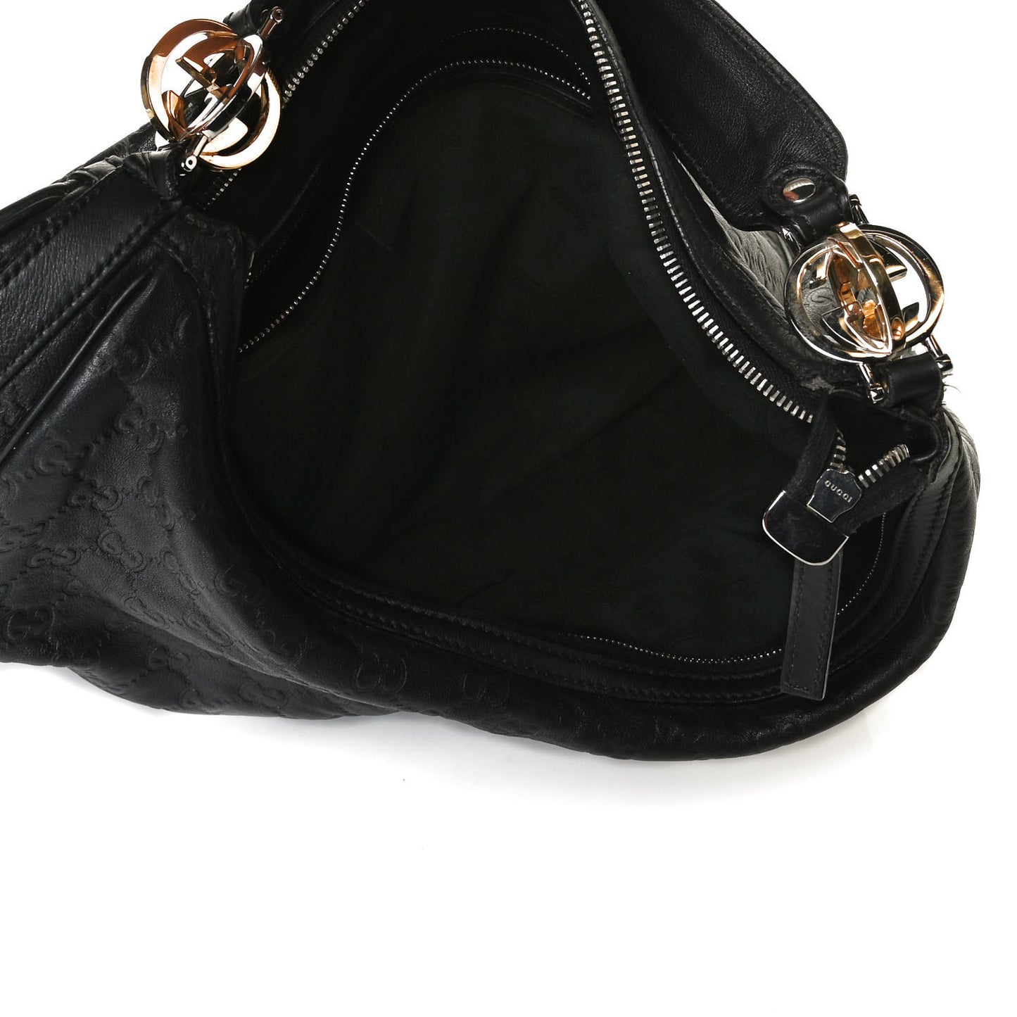Guccissima Large GG Twins Hobo Black
