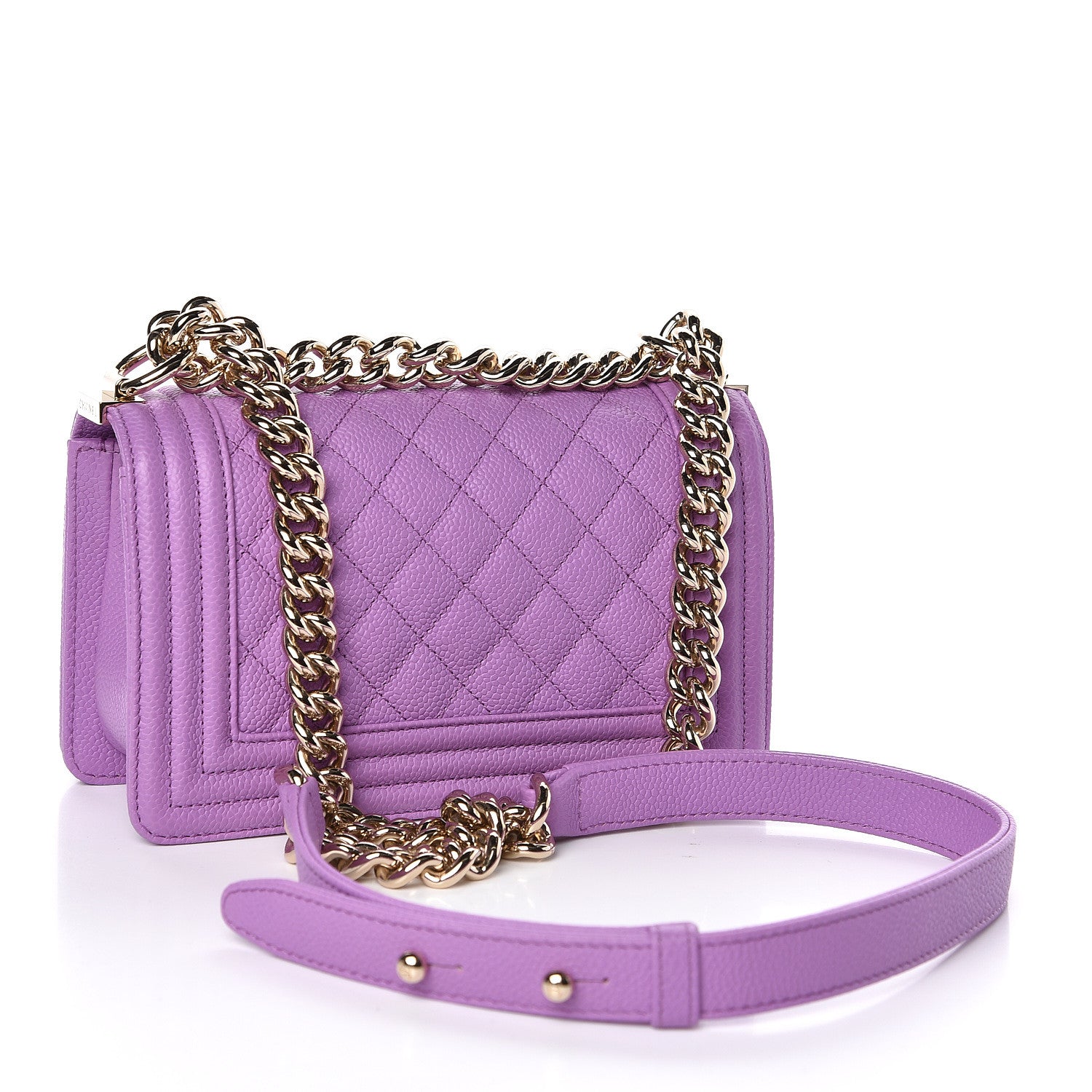 Chanel Caviar Quilted Small Boy Flap Violet 3 of 10