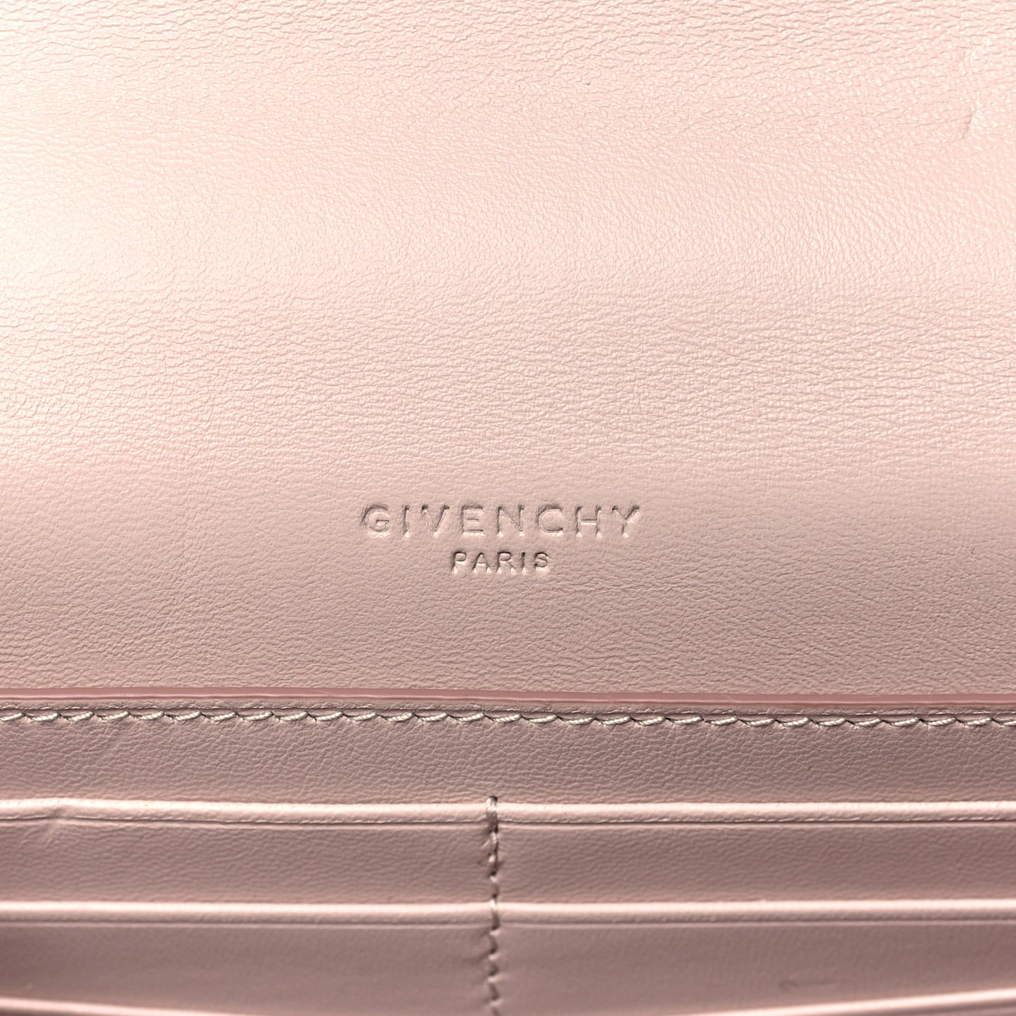 Goatskin Quilted GV3 Strap Wallet Pale Pink
