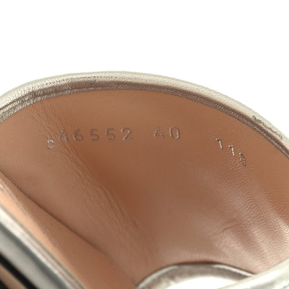 Gucci Sequin Metallic Nappa GG Marmont Flat Slide Sandals 40 Silver 6 of 10