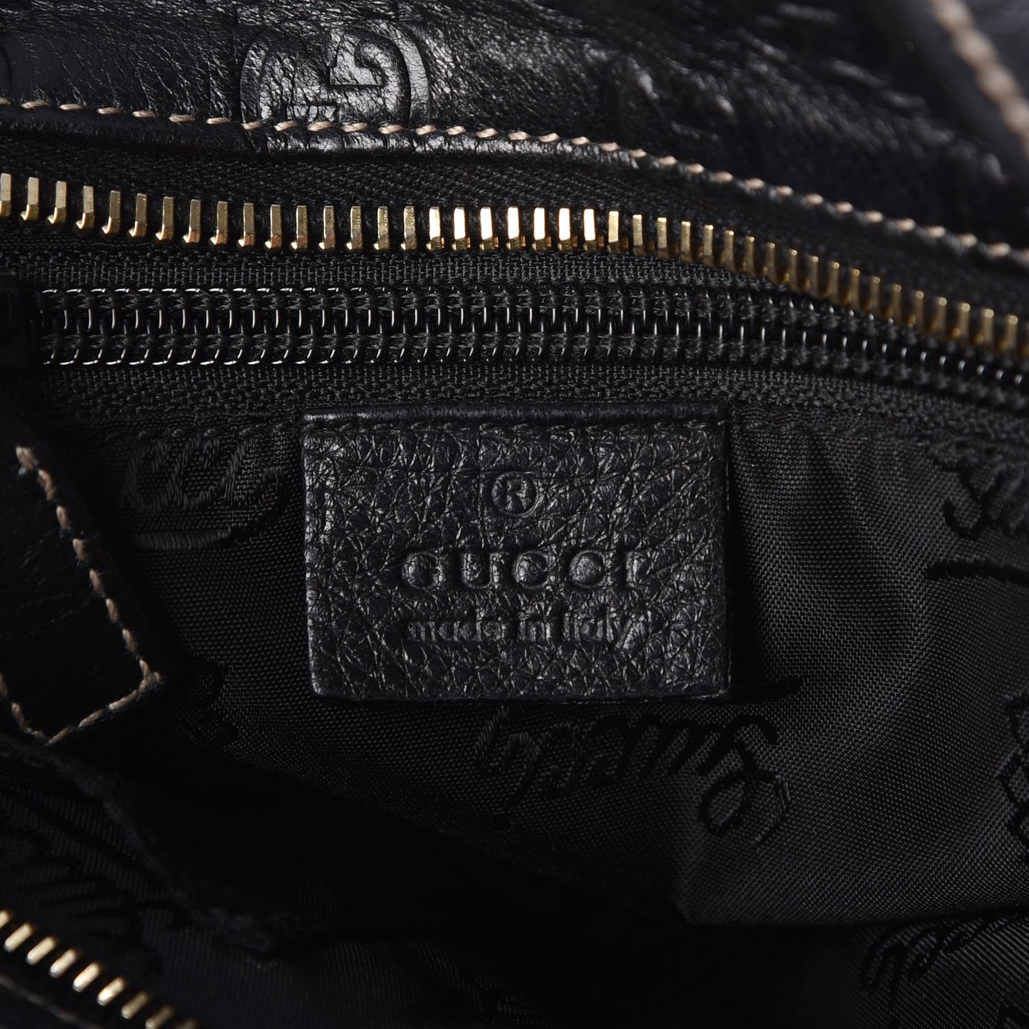 Guccissima Small Flat Messenger Bag Black