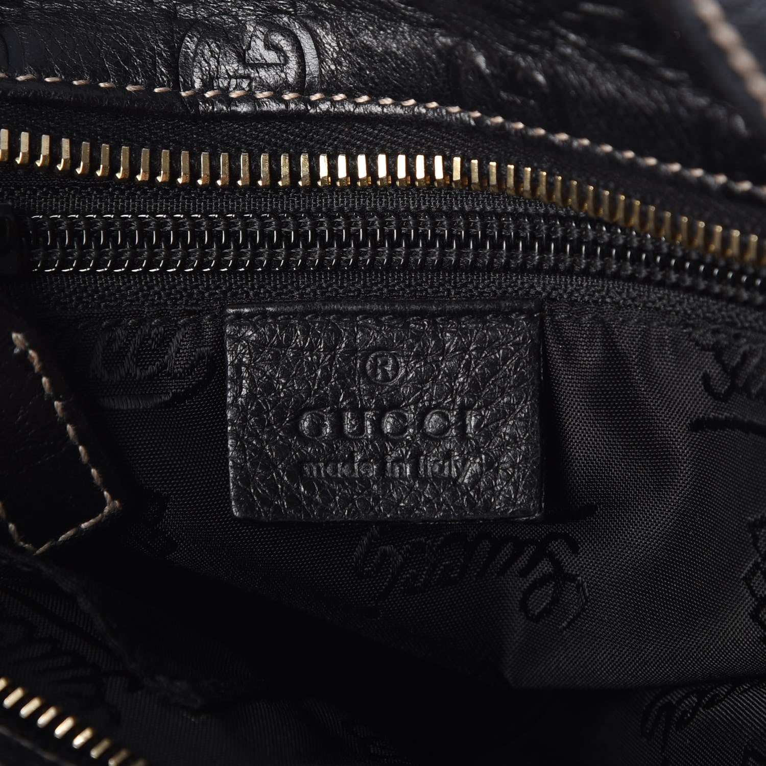 Gucci Guccissima Small Flat Messenger Bag Black 6 of 7